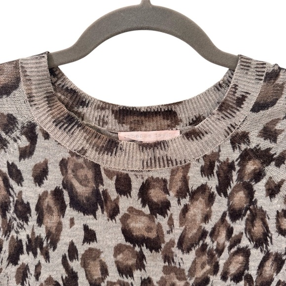Rebecca Taylor Silk Cashmere Leopard Animal Print Flutter Sleeve Blouse Size S - Picture 3 of 8